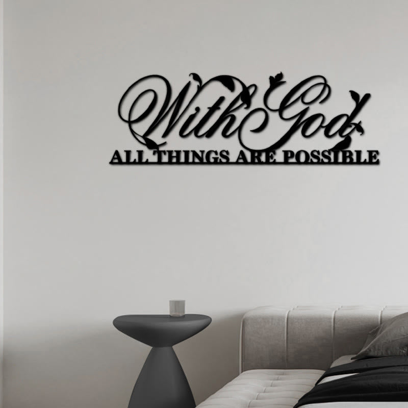 With God All Things Are Possible Metal Sign Wall Art - image 1