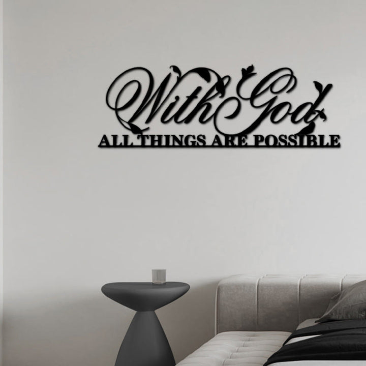 With God All Things Are Possible Metal Sign Wall Art - image 1