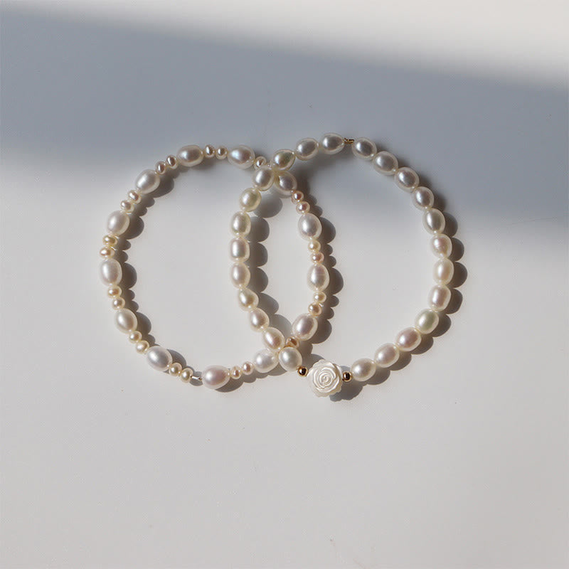 Buddha Stones Natural Flower Pearl Sincerity Bead Bracelet - image 5