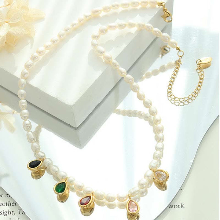 Pearl Crystal Stone Purity Necklace Pendant - image 7