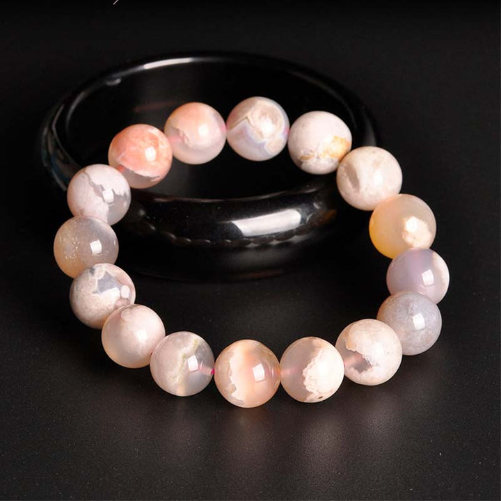 Buddha Stones Sakura Agate Peace Blessing Bracelet - image 4
