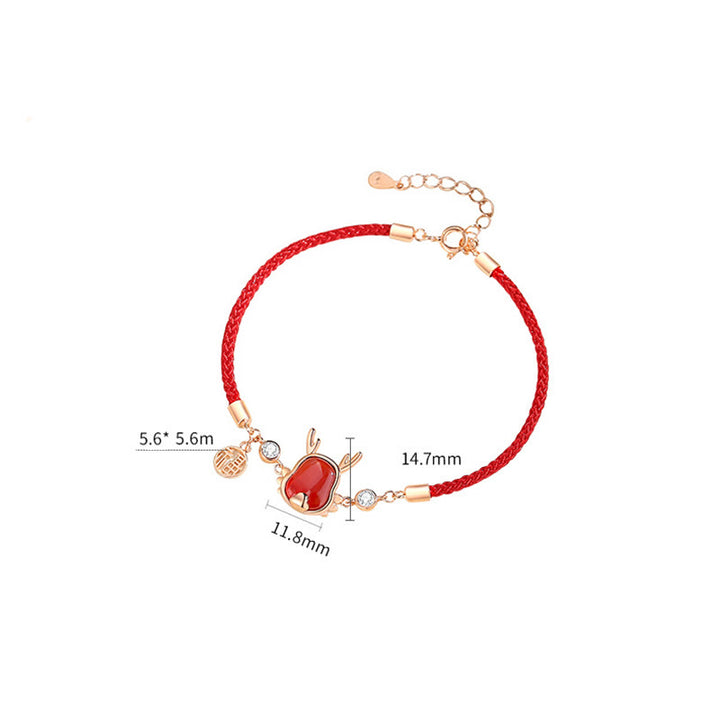 ❗❗❗A Flash Sale- Buddha Stones 925 Sterling Silver Year of the Dragon Natural Red Agate Dragon Attract Fortune Fu Character Strength Bracelet Necklace Pendant Earrings - image 23