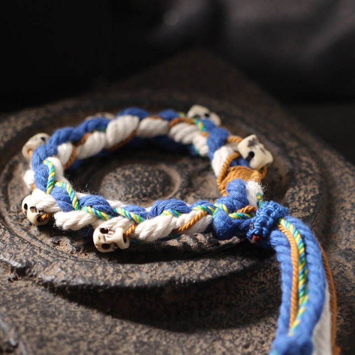 Buddha Stones Tibetan Zakiram Goddess of Wealth Bead Engraved Handmade Luck Bracelet - image 1