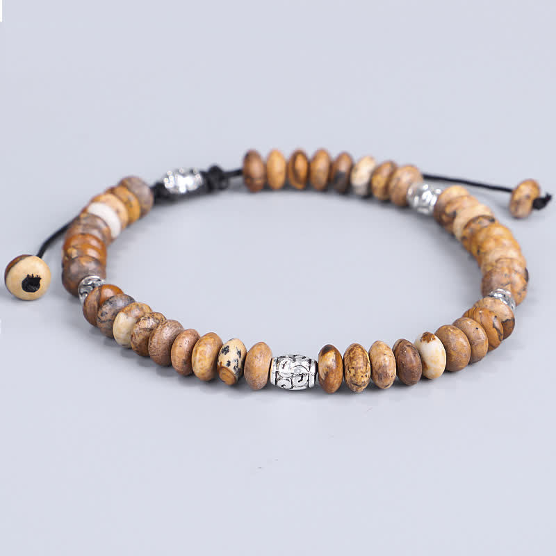 Buddha Stones Picture Jasper Positive Beads String Bracelet - image 7