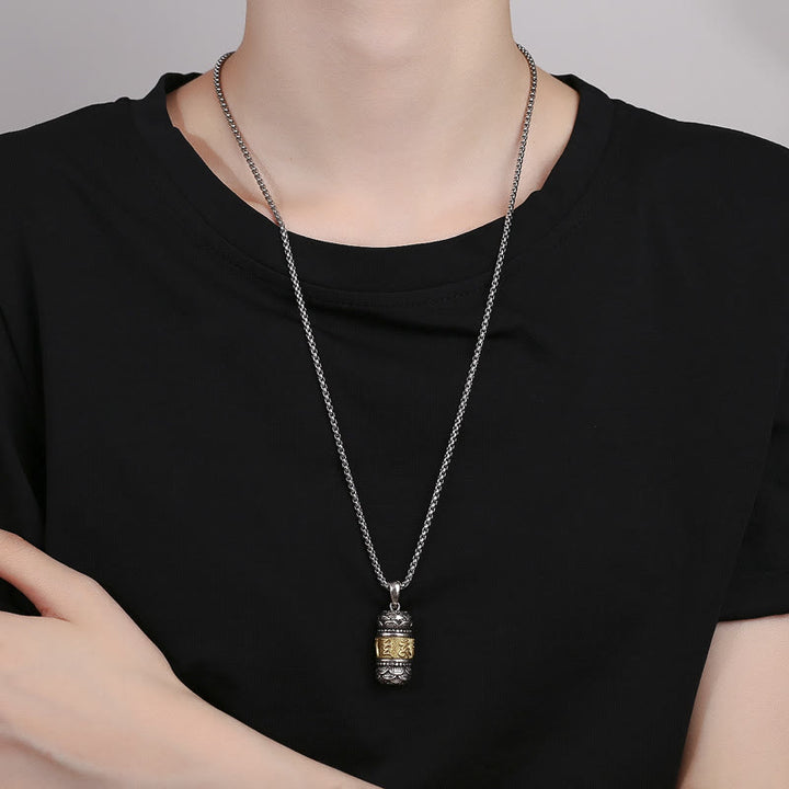 Buddha Stones Tibet Om Mani Padme Hum Carved Wisdom Purity Chain Leather Rope Necklace Pendant - image 2