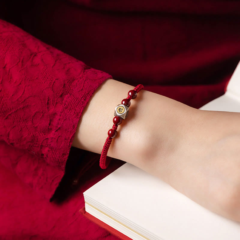 Buddha Stones 925 Sterling Silver Chinese Zodiac Cinnabar Calm Bracelet - image 10