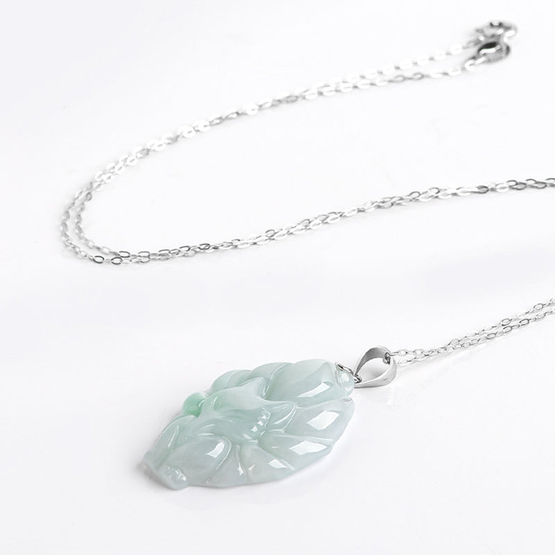 Buddha Stones 925 Sterling Silver Natural Jade Nine Tailed Fox Prosperity Necklace Pendant - image 4