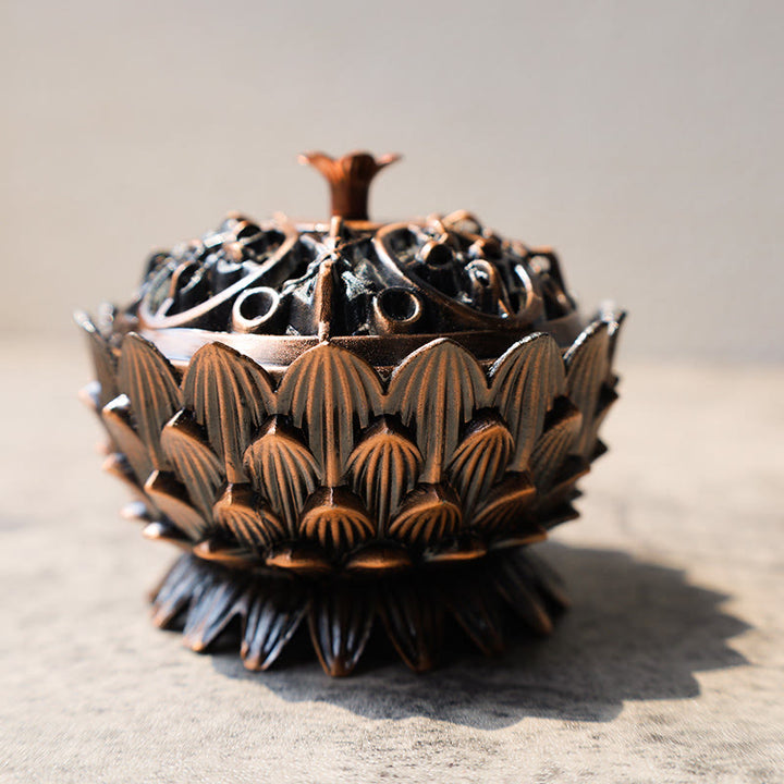 Buddha Stones Tibetan Lotus Shaped Purify Incense Burner - image 2