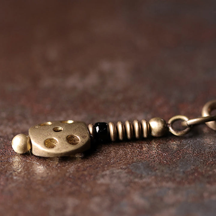 Buddha Stones Rainbow Obsidian Ebony Wood Copper Positive Multilayer Bracelet - image 7