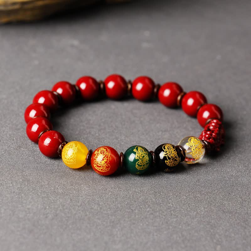 Buddha Stones God Of Wealth Cinnabar PiXiu Blessing Bracelet - image 4