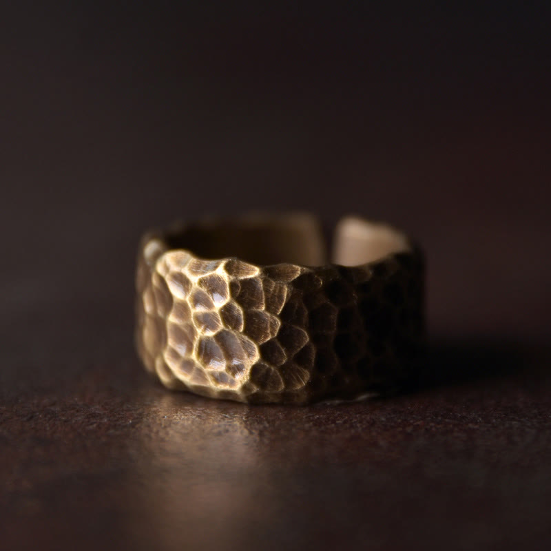 Buddha Stones Tibetan Bump Texture Design Copper Brass Luck Ring - image 17