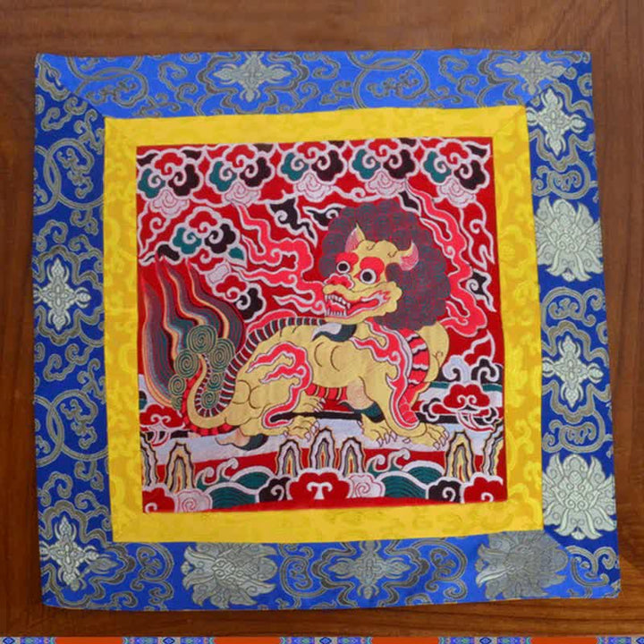 Fengshui Kirin Prayer Altar Mat Healing Meditation Auspicious Symbol Mat - Red - 54*50cm - image 12
