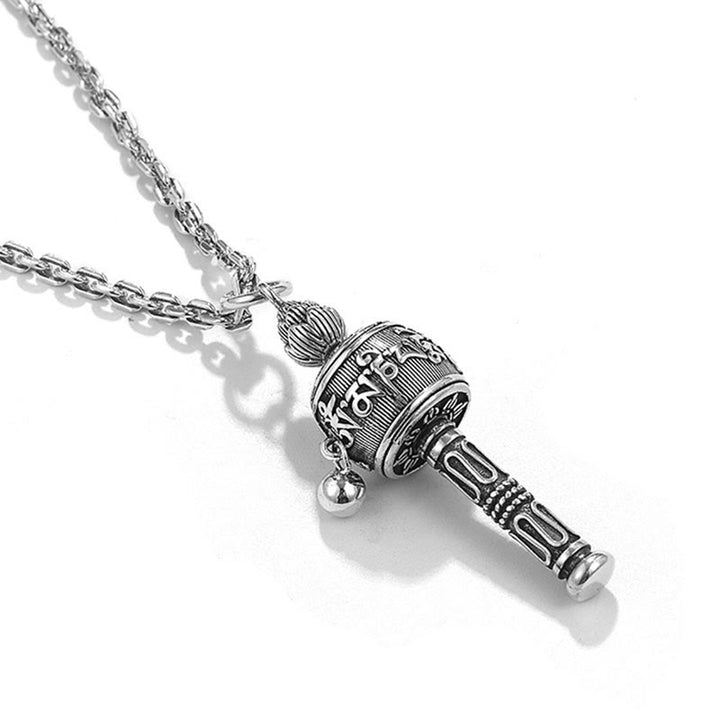 Buddha Stones Tibetan Om Mani Padme Hum Prayer Wheel Lotus Wisdom Rotatable Necklace Pendant - image 9