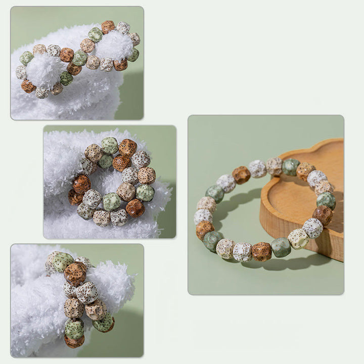 Buddha Stones Natural Colorful Bodhi Seed Auspiciousness Wealth Bracelet - image 10