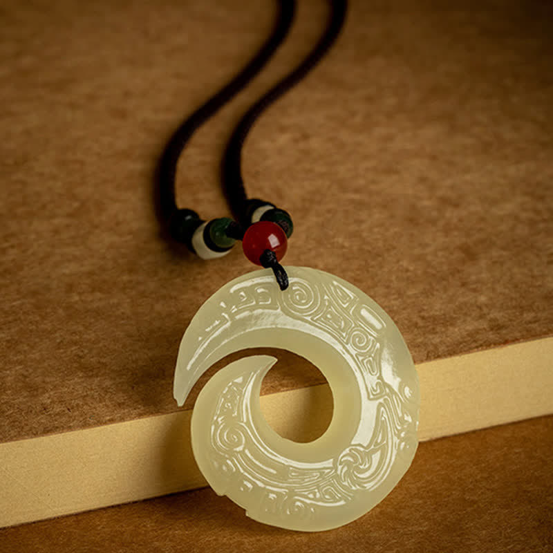 Buddha Stones Peace Buckle Jade Small Leaf Red Sandalwood Cinnabar Agate Luck Necklace Pendant - image 12