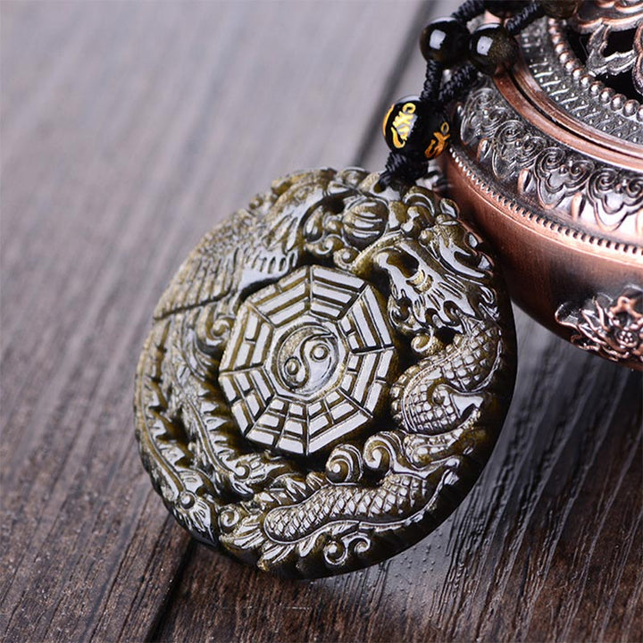 Buddha Stones Golden Obsidian Healing Energy Necklace Pendant - image 5