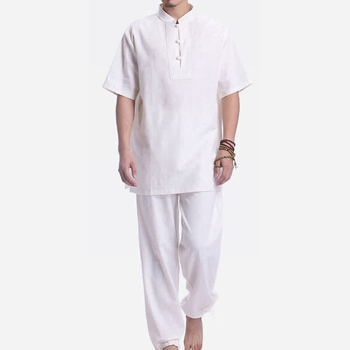 Buddha Stones Spiritual Zen Meditation Prayer Practice Cotton Linen Clothing Men's Set - image 11