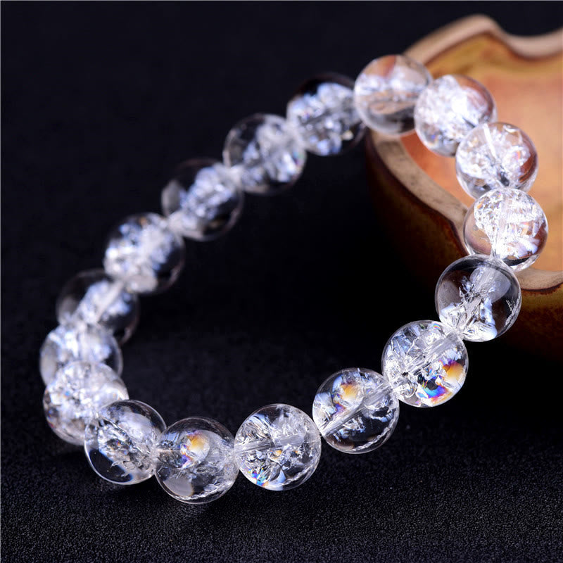 Buddha Stones Natural White Crystal Protection Healing Bracelet - image 1