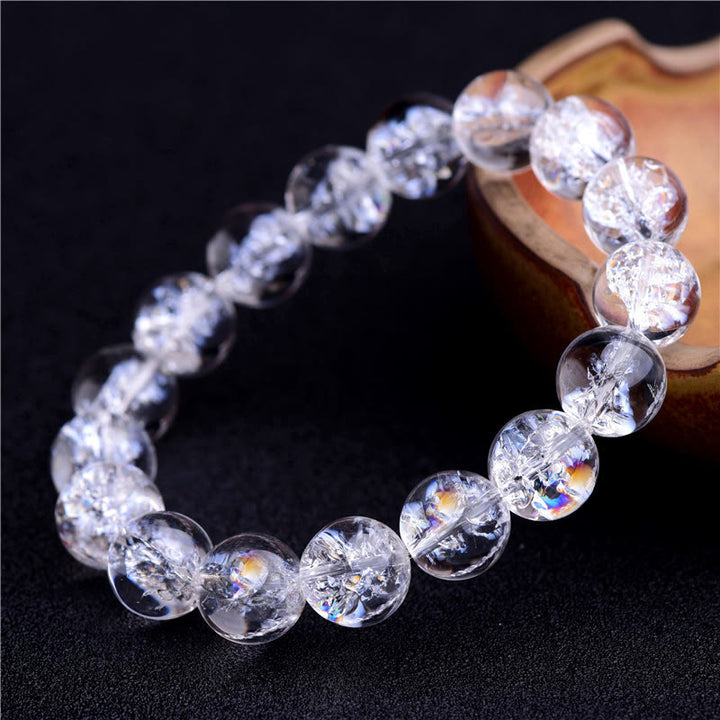 Buddha Stones Natural White Crystal Protection Healing Bracelet - image 1