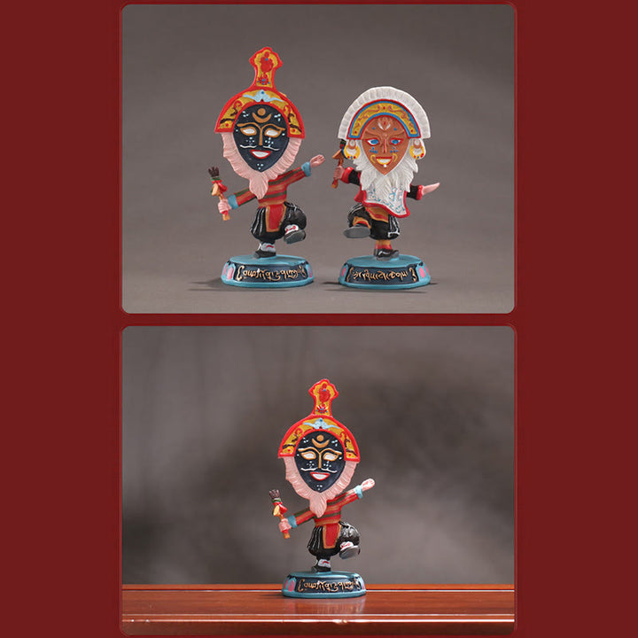 Buddha Stones Tibetan Opera Face Mask Puppet Home Office Car Decoration Ornament - image 5