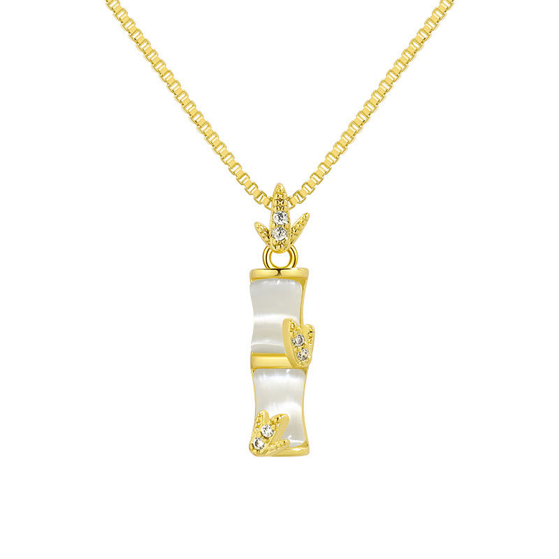 Buddha Stones Chalcedony Bamboo Pattern Harmony Necklace Pendant - image 7