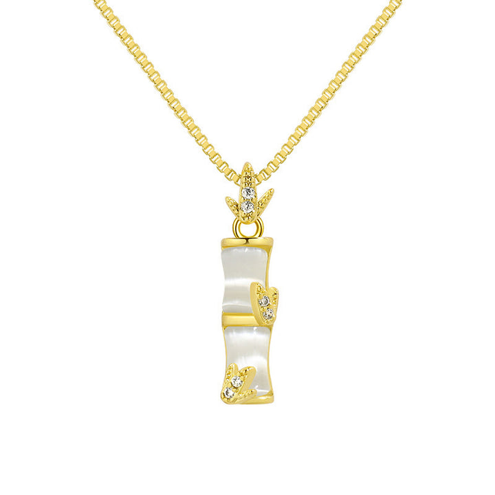Buddha Stones Chalcedony Bamboo Pattern Harmony Necklace Pendant - image 7