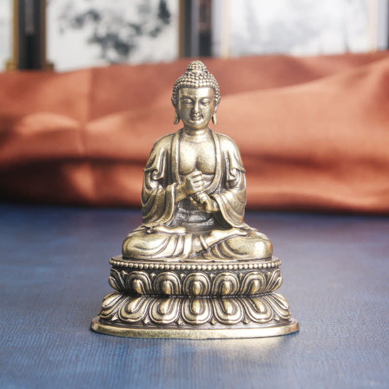 Tathagata Buddha Serenity Copper Statue Decoration - 49*63mm - image 0