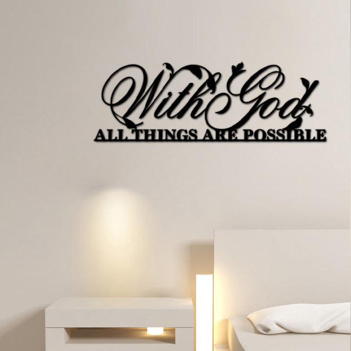 With God All Things Are Possible Metal Sign Wall Art - image 2