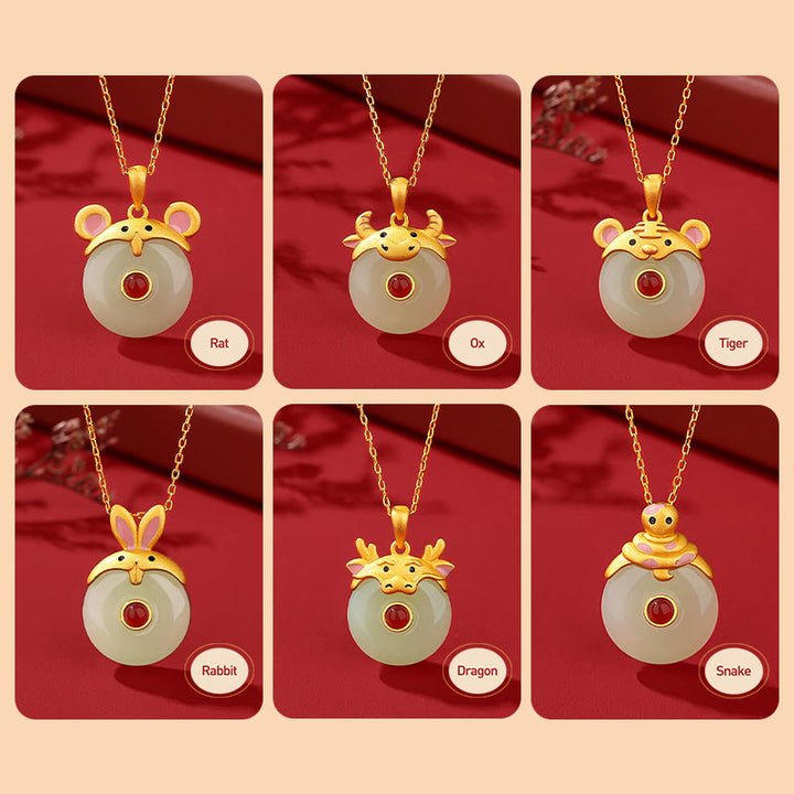 Buddha Stones 925 Sterling Silver Hetian Jade Chinese Zodiac Year of the Dragon Red Agate Luck Protection Necklace Pendant - image 22