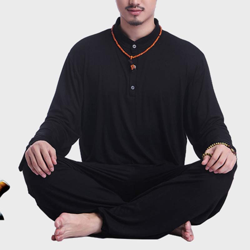 Buddha Stones Meditation Prayer Spiritual Zen Tai Chi Practice Yoga Clothing Men's Set - image 23