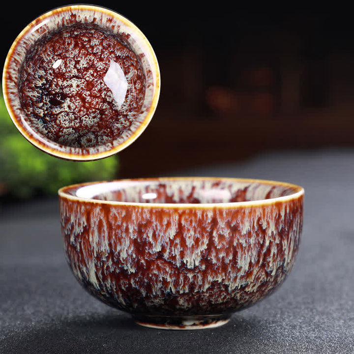 Buddha Stones Colorful Ceramic Teacup Home Office Tea Cups - Coral - image 86