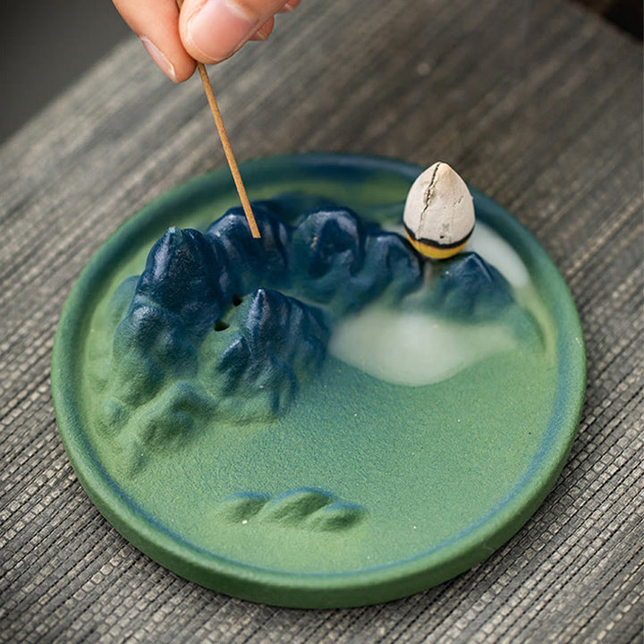 Creative Mountain River Ceramic Healing Backflow Incense Burner - image 17