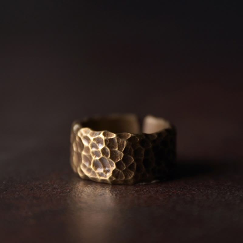Buddha Stones Tibetan Bump Texture Design Copper Brass Luck Ring - image 15