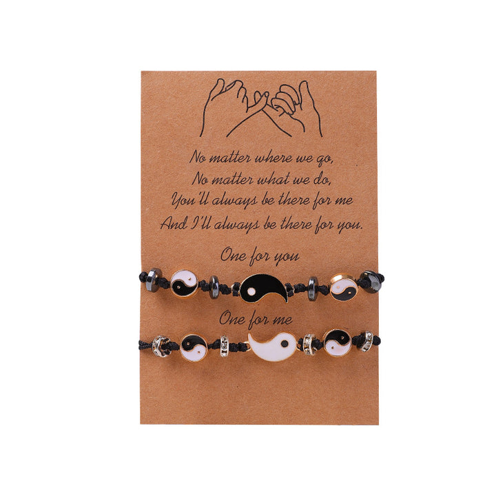 Buddha Stones 2pcs Yin Yang Hematite Couple Bracelet - image 23