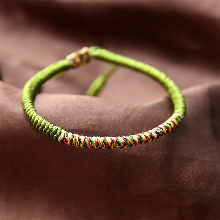 Buddha Stones Tibetan Handmade Multicolor King Kong Knot Luck Strength Braided Bracelet - Green&Multicolor(Wrist Circumference 14-19cm) - image 8