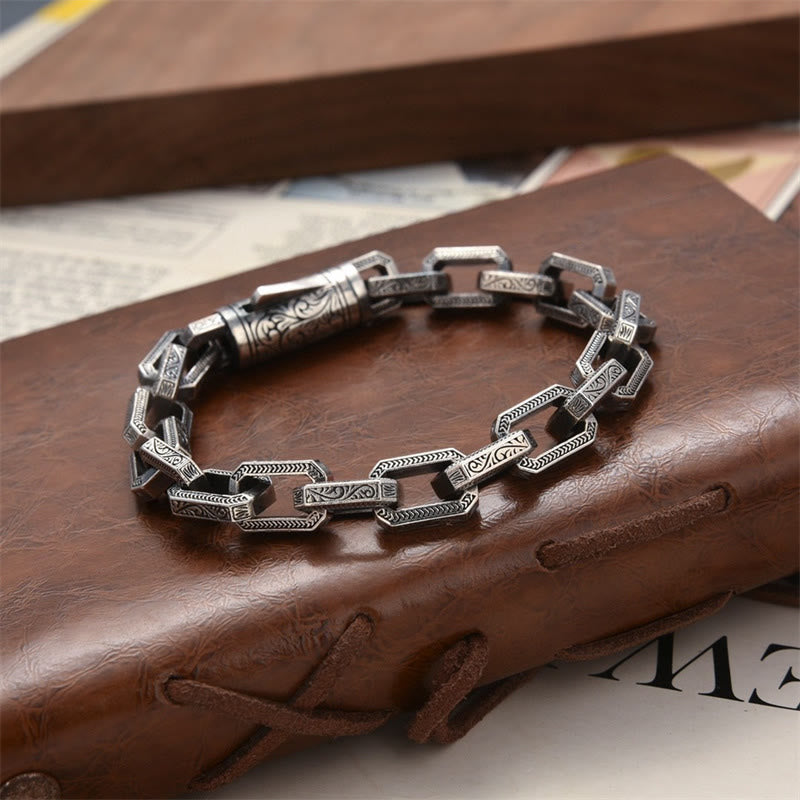Buddha Stones Vintage Tang Dynasty Flower Design Engraved Luck Energy Bracelet - image 4