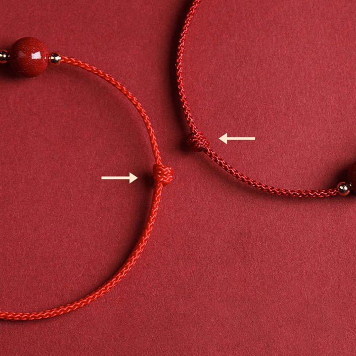 Buddha Stones Natural Lucky Cinnabar Bead Blessing String Bracelet Anklet - image 20