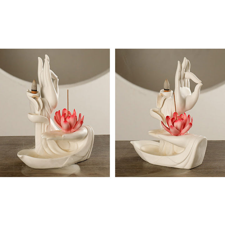 Buddha StonesTibetan Lotus Blessing Incense Burner Decoration - image 13