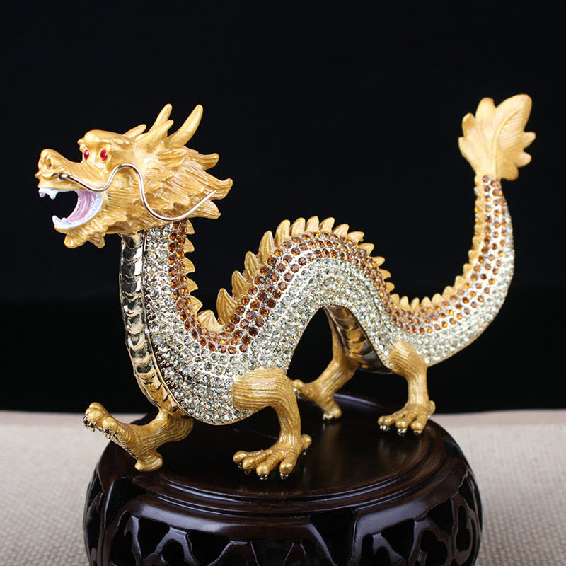 Buddha Stones Handmade Feng Shui Dragon Luck Success Home Decoration - Gold - image 0