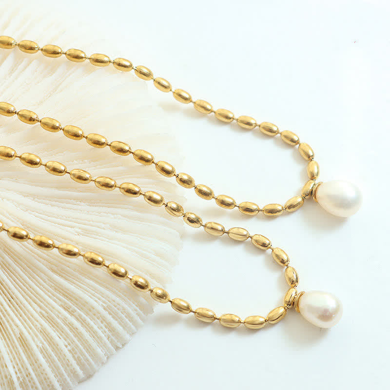 Pearl Bead Peace Necklace Pendant - image 1