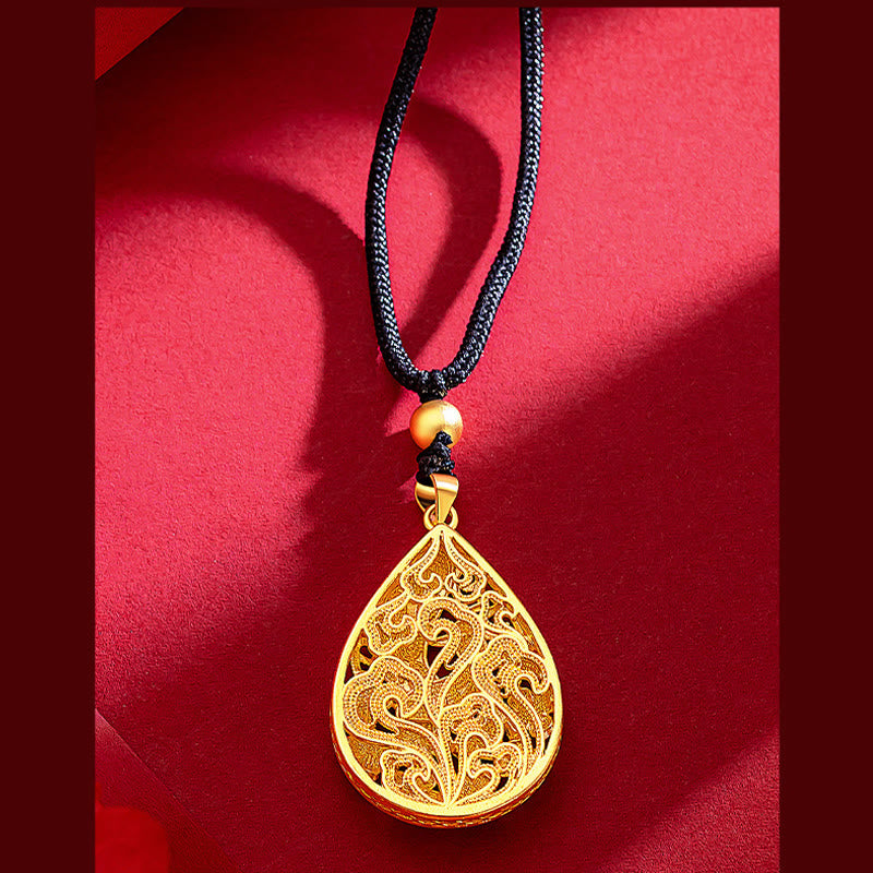 Buddha Stones Colorful Phoenix Flower Luck Strength Necklace Pendant - image 5