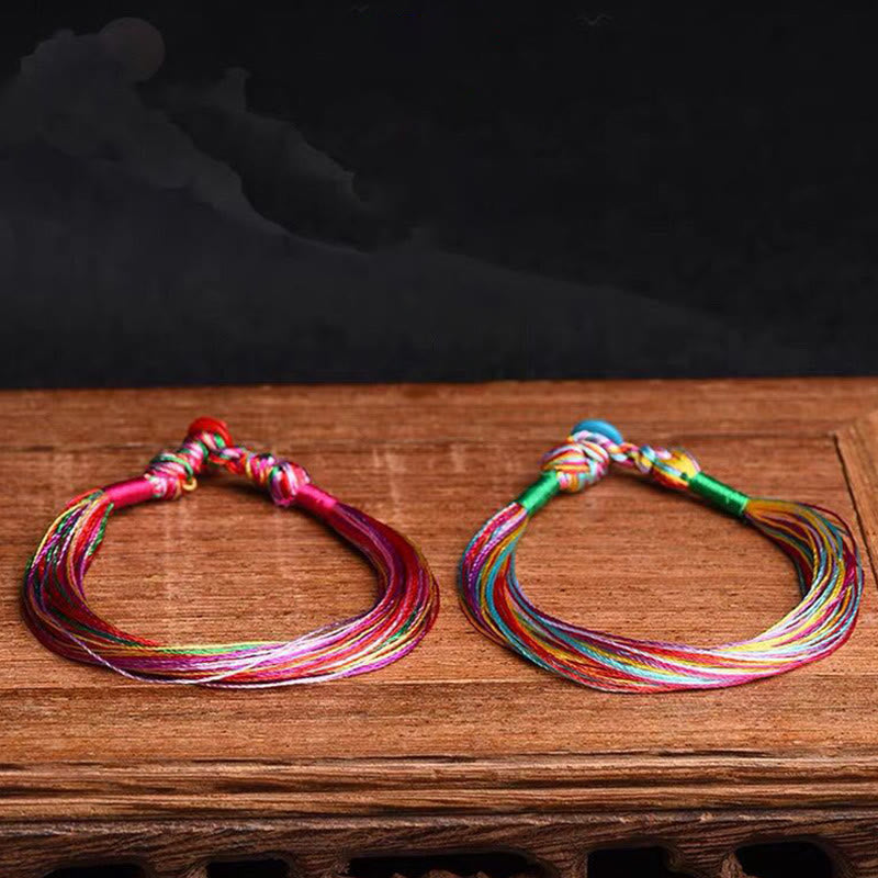Buddha Stones Tibetan Handmade Five Colorful Thread Dragon Boat Festival Protection Adult Child String Bracelet - image 4