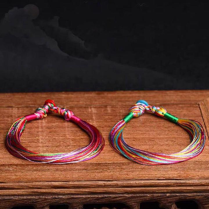 Buddha Stones Tibetan Handmade Five Colorful Thread Dragon Boat Festival Protection Adult Child String Bracelet - image 4