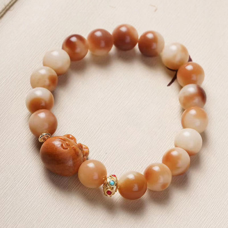 Buddha Stones Natural Bodhi Seed Lovely Rabbit Peace Bracelet - image 4