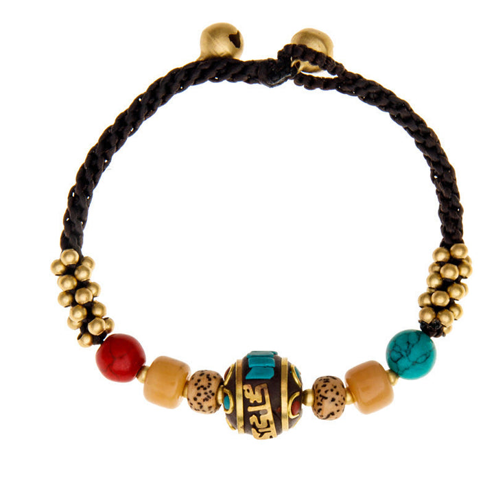 Buddha Stones Tibetan Turquoise Om Mani Padme Hum Protection Strength Bracelet - image 7