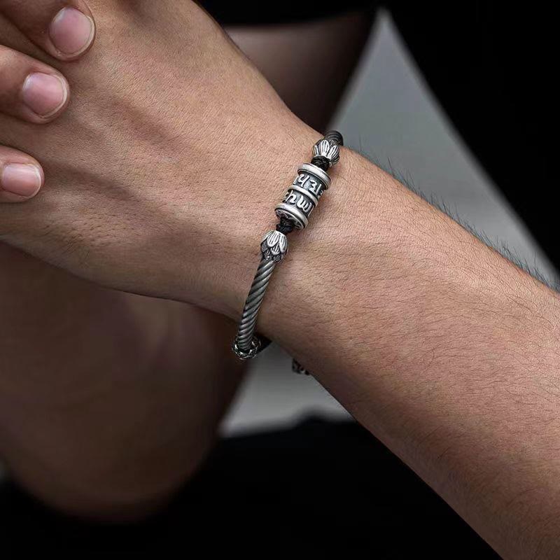 Buddha Stones Om Mani Padme Hum Lotus Peace Braided Bracelet - image 3