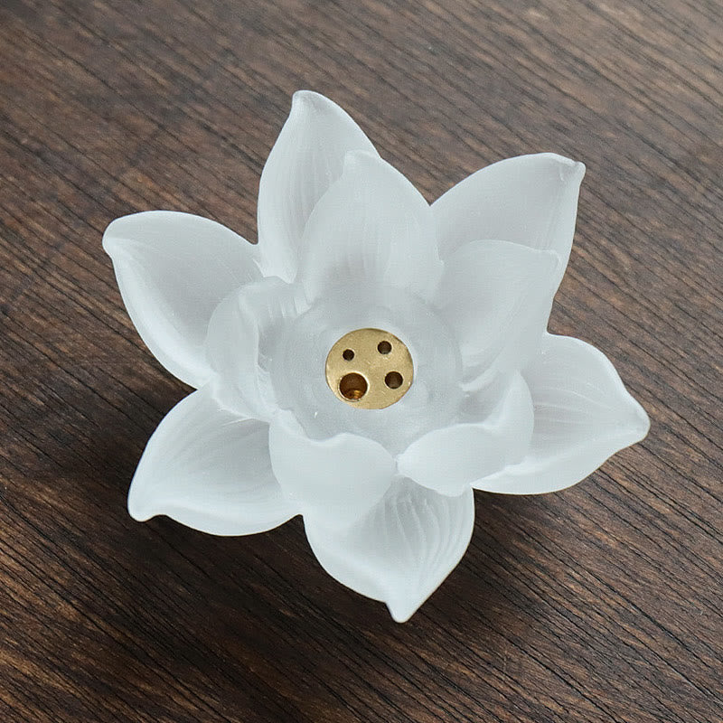 Buddha Stones Mini Lotus Liuli Crystal Healing Meditation Stick Incense Burner - image 12