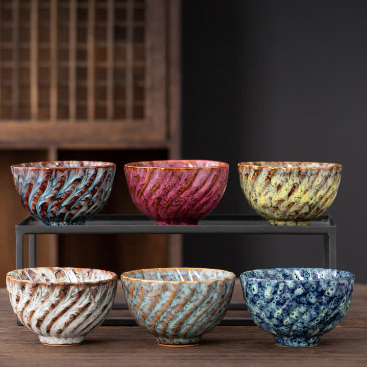 Buddha Stones Peach Blossom Pattern Ceramic Teacup Flower Tea Cups - image 8