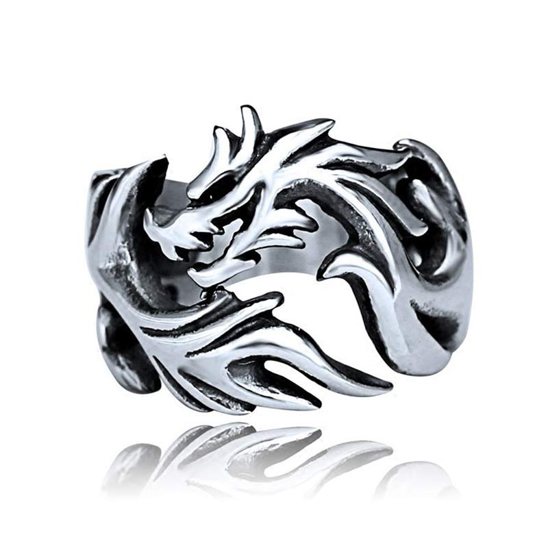 Buddha Stones Dragon Pattern Protection Strength Adjustable Ring - image 19