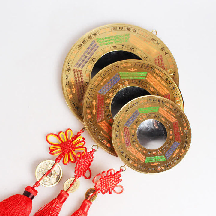 Feng Shui Bagua Map Copper Coin Chinese Knotting Balance Energy Map - image 1